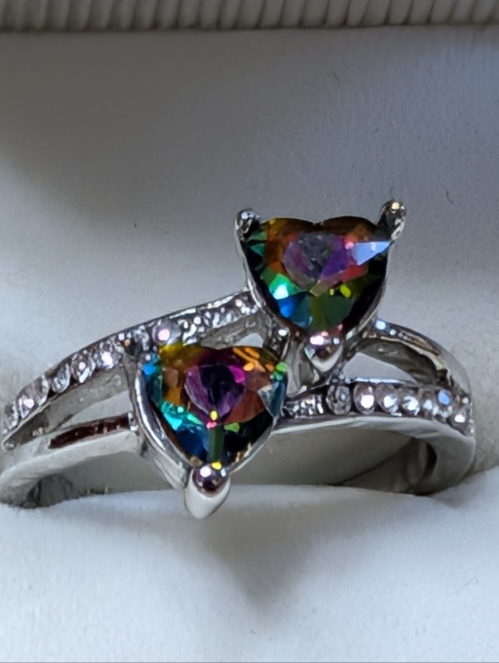 Silver Mystic Topaz CZ Silver Ring